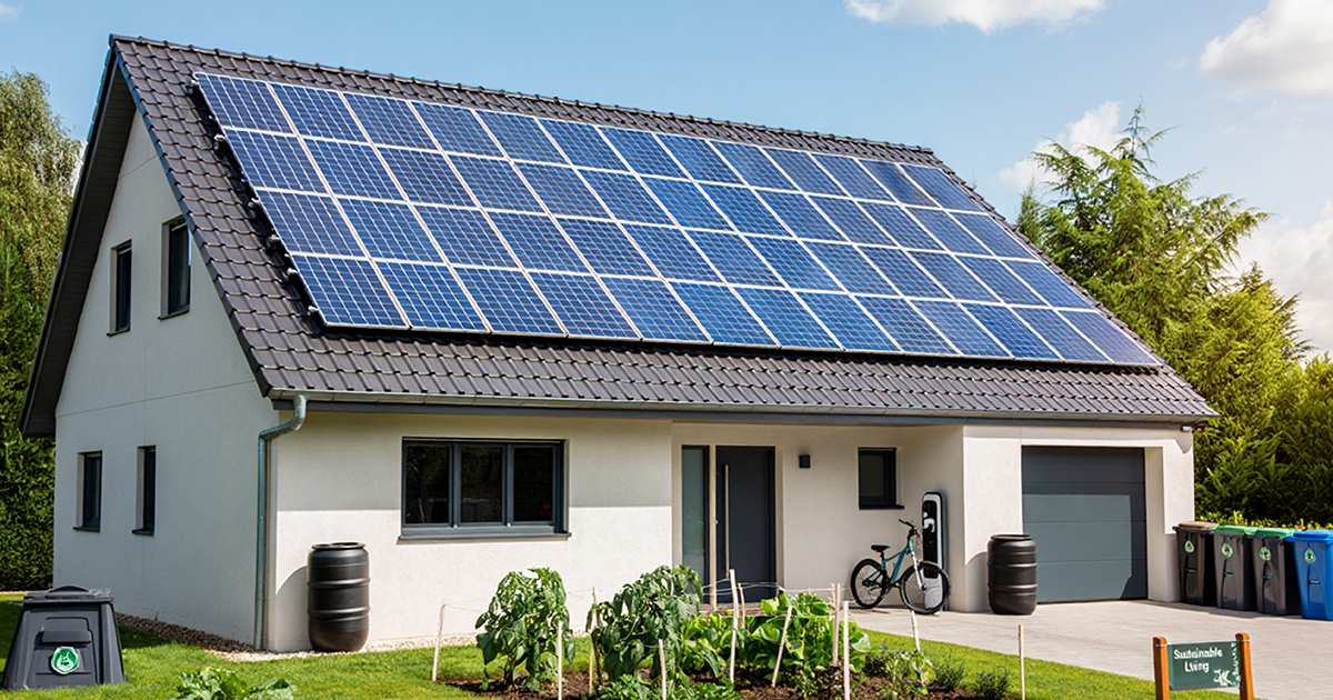 Családi ház napkollektorokkal