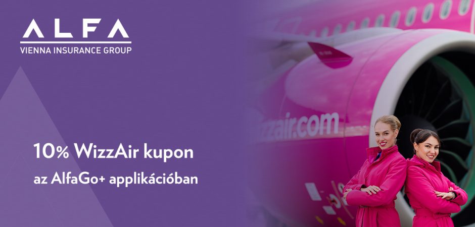 10% WizzAir kedvezmény AlfaGo+ applikációban