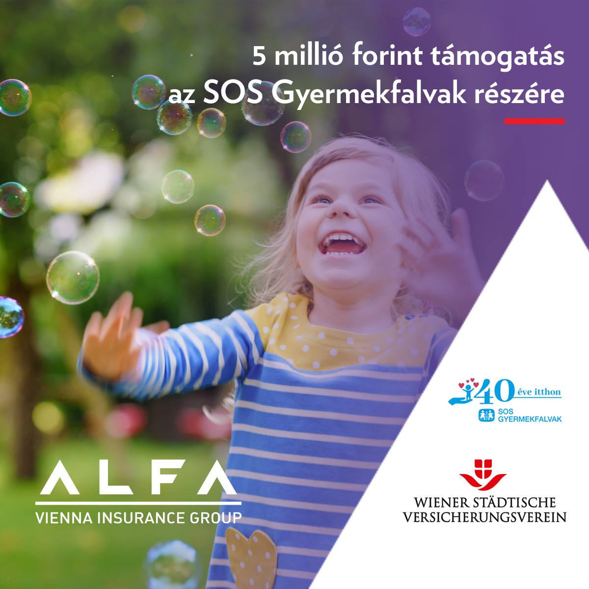 5 millió forint támogatás az SOS Gyermekfalvak részére